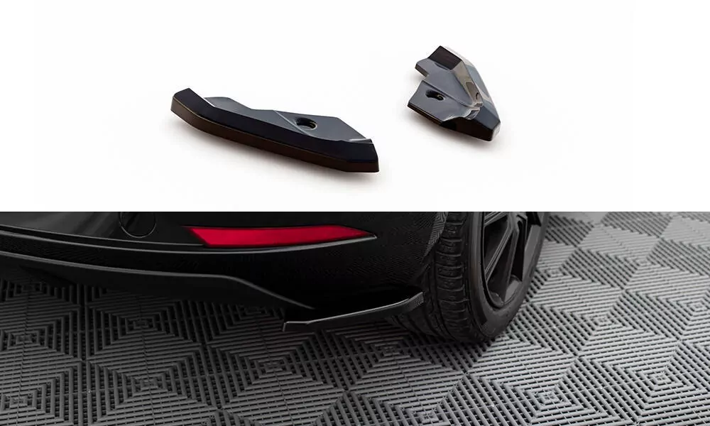 Heck Ansatz Flaps Diffusor V.1 Für Seat Leon Hatchback Mk3 Facelift Schwarz Hochglanz