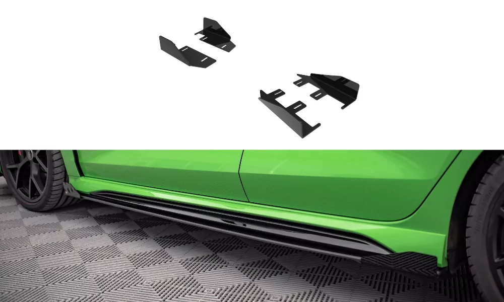 Seitenschweller Flaps Für Audi RS3 Limousine 8Y Schwarz Hochglanz
