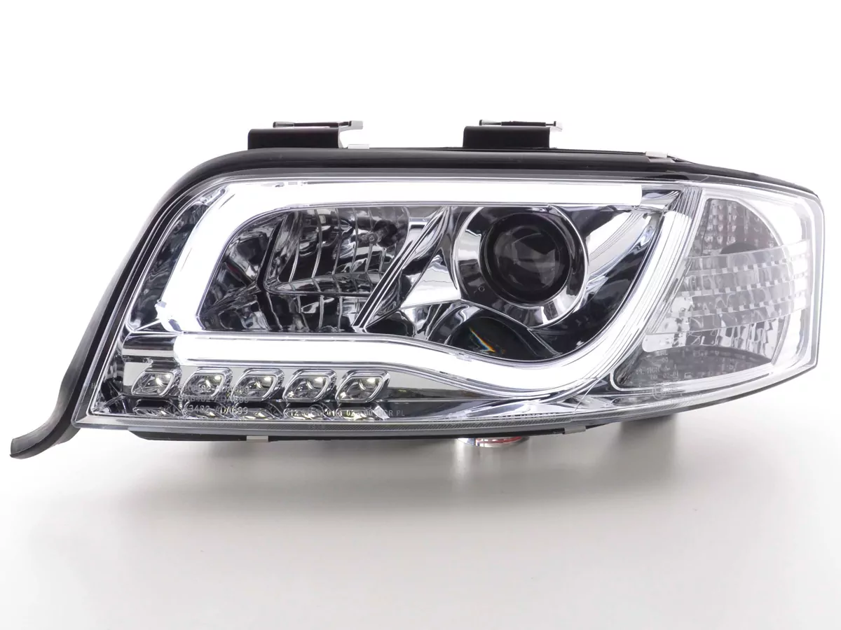 Scheinwerfer Set Daylight LED TFL-Optik Audi A6 Typ 4B Bj. 01-04 chrom