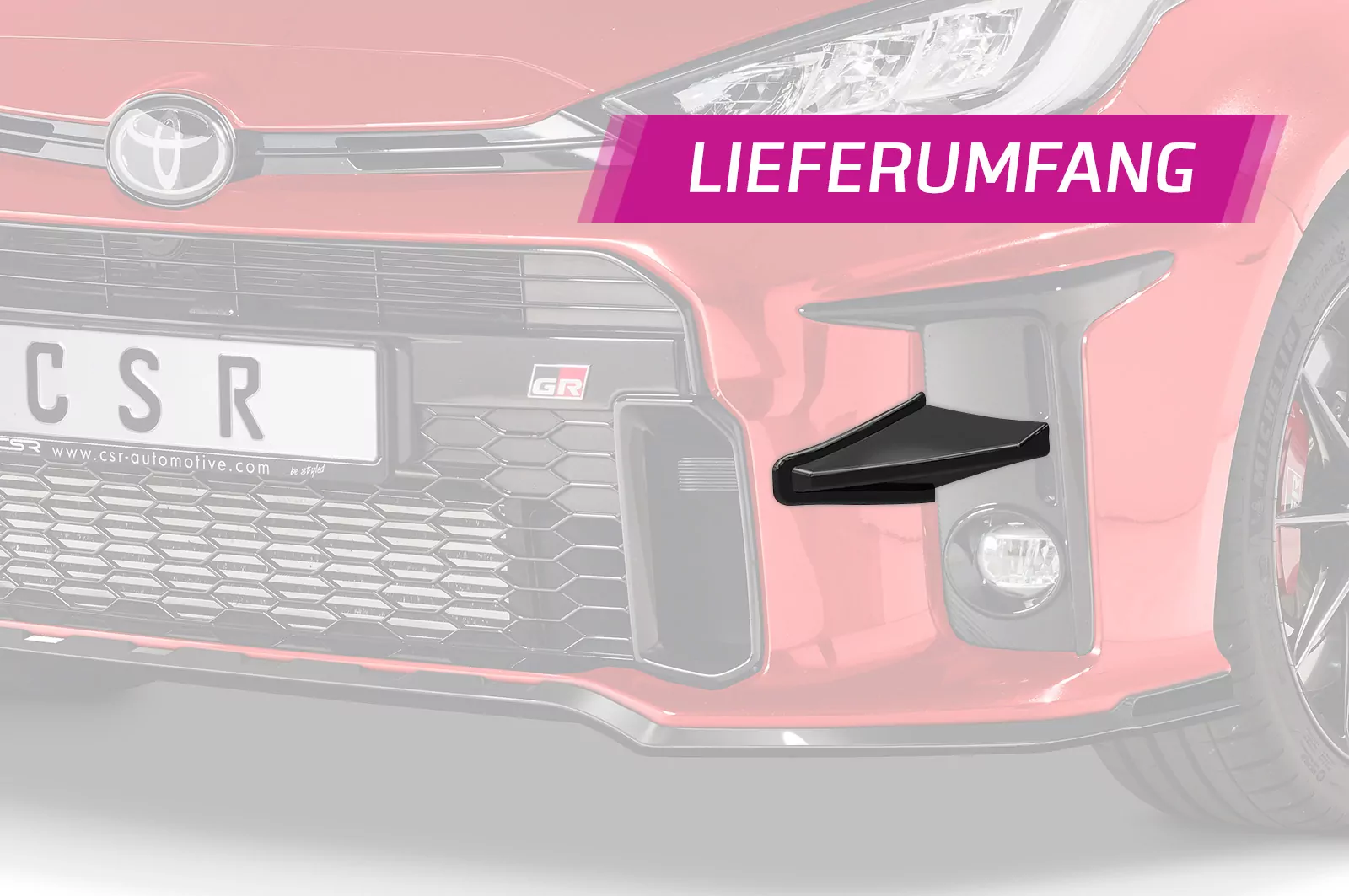 Performance Flaps für Toyota GR Yaris (XP21) FP017 Schwarz Strukturiert