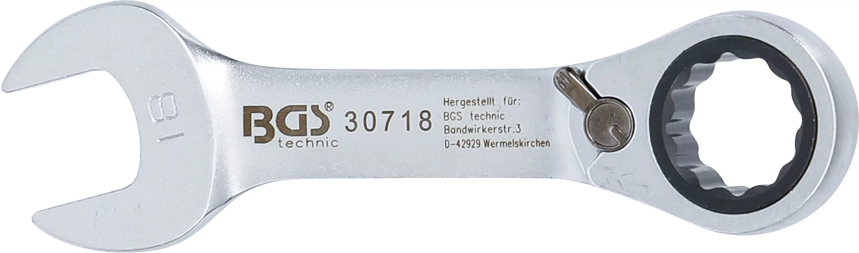 Ratschenring-Maulschlüssel | kurz | umschaltbar | SW 18 mm