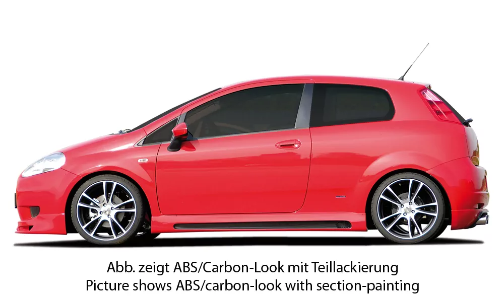 Rieger Seitenschweller rechts    matt schwarz für Fiat Grande Punto (199) 5-tür. 10.05-