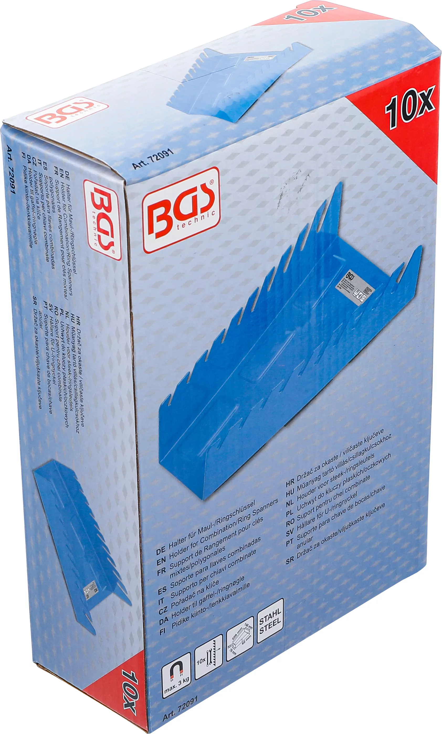 Magnet-Halter für Maul- / Ringschlüssel | Metall | 10 Auflagen