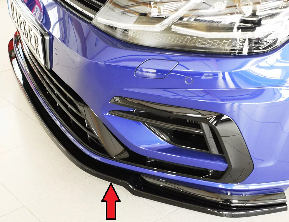 Rieger Spoilerschwert nur für R / R-Line für VW Golf 7 R | 5-tür. 02.17- (ab Facelift) für orig. Frontschürze