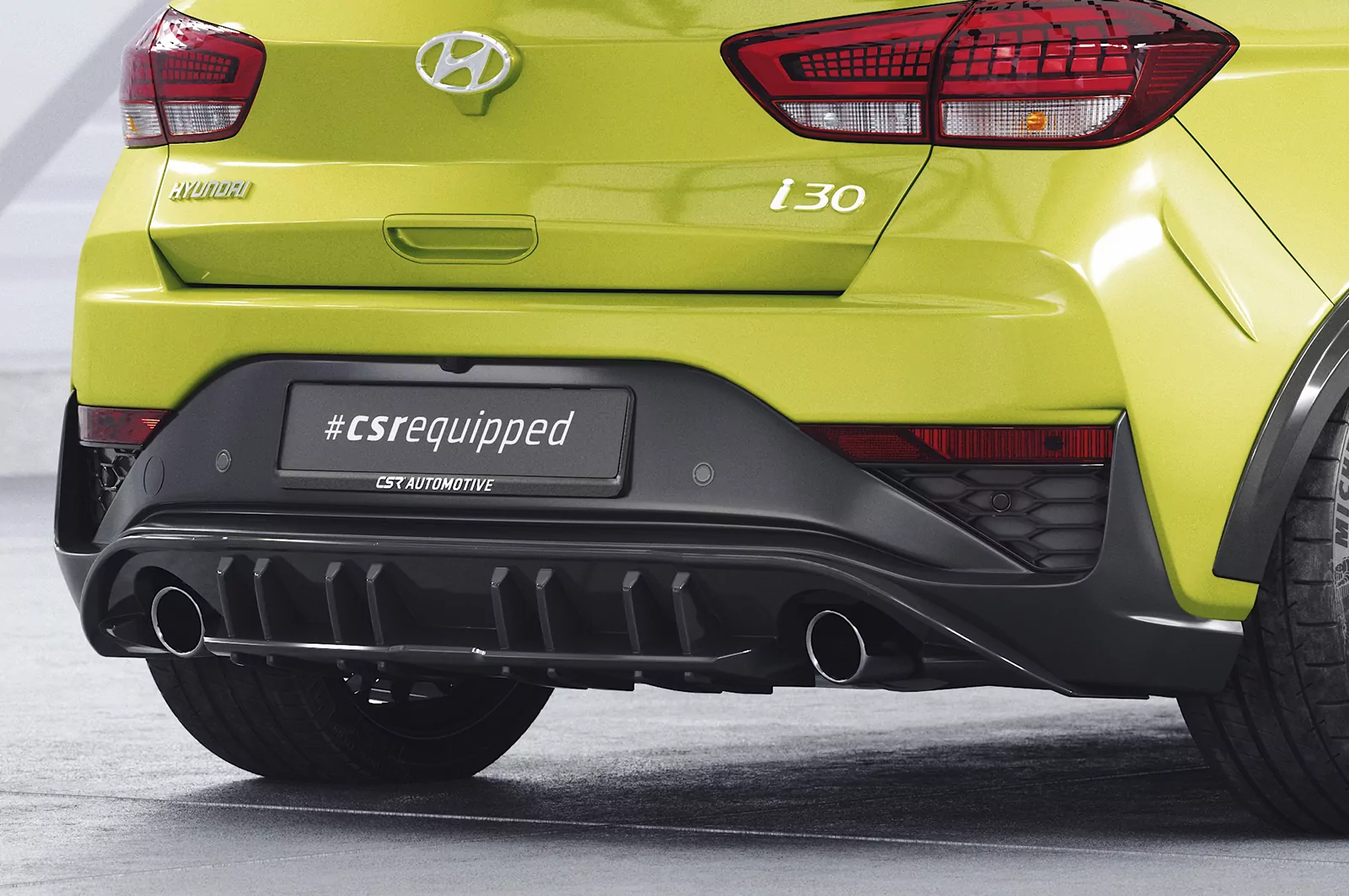 Heckansatz für Hyundai I30 (PD) N HA465 Schwarz Strukturiert