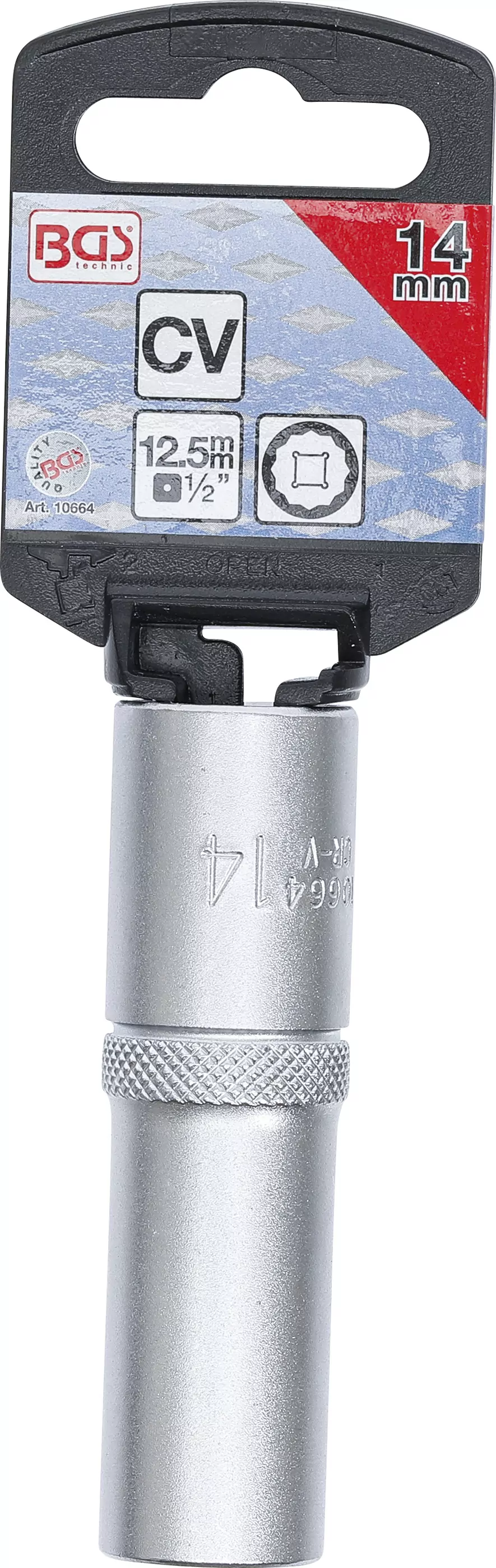 Steckschlüssel-Einsatz Zwölfkant, tief | Antrieb Innenvierkant 12,5 mm (1/2") | SW 14 mm