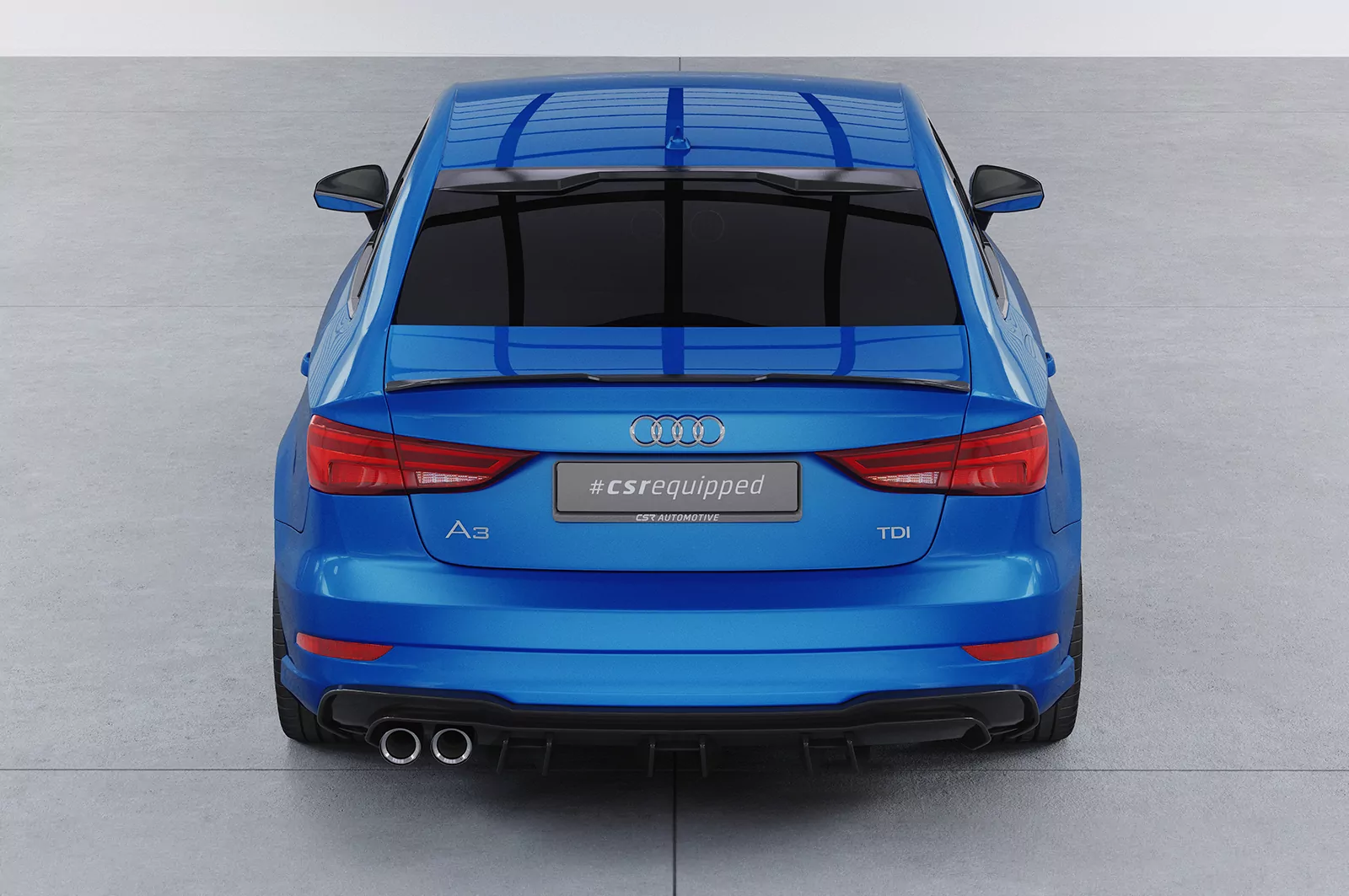 Heckansatz für Audi A3 8V S-Line Limo / Cabrio HA448 Schwarz Strukturiert