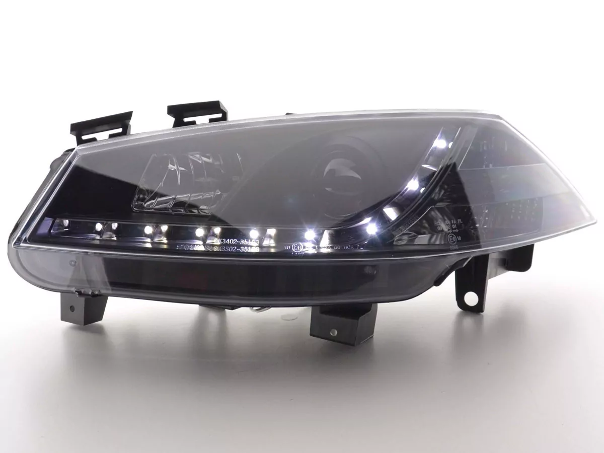 Scheinwerfer Set Daylight LED TFL-Optik Renault Megane 2 3/5-trg. Bj. 03-06 schwarz