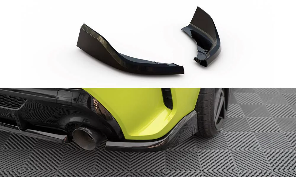 Heck Ansatz Flaps Diffusor V.1 Für2 BMW 1er M-Paket / M135i F40 Schwarz Hochglanz