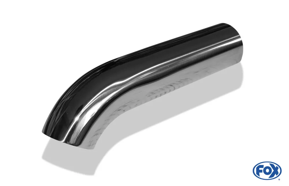 Anschweißendrohr Typ 28  Ø 55 mm / Länge: 250 mm / uneingerollt / 45° nach unten gebogen