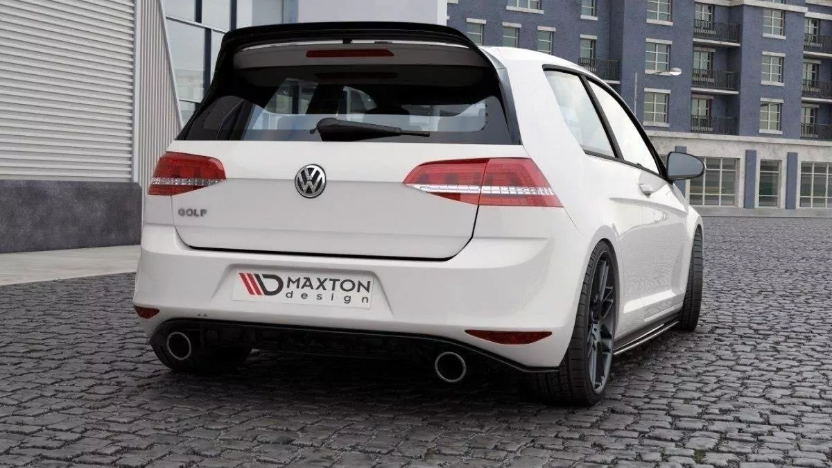 Spoiler CAP Passend Für Passend Für VW GOLF 7 GTI CLUBSPORT Schwarz Hochglanz Schwarz Hochglanz
