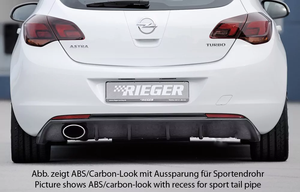 Rieger Heckeinsatz für Opel Astra J - Schrägheck 11.08-09.12 (bis Facelift) carbon optik