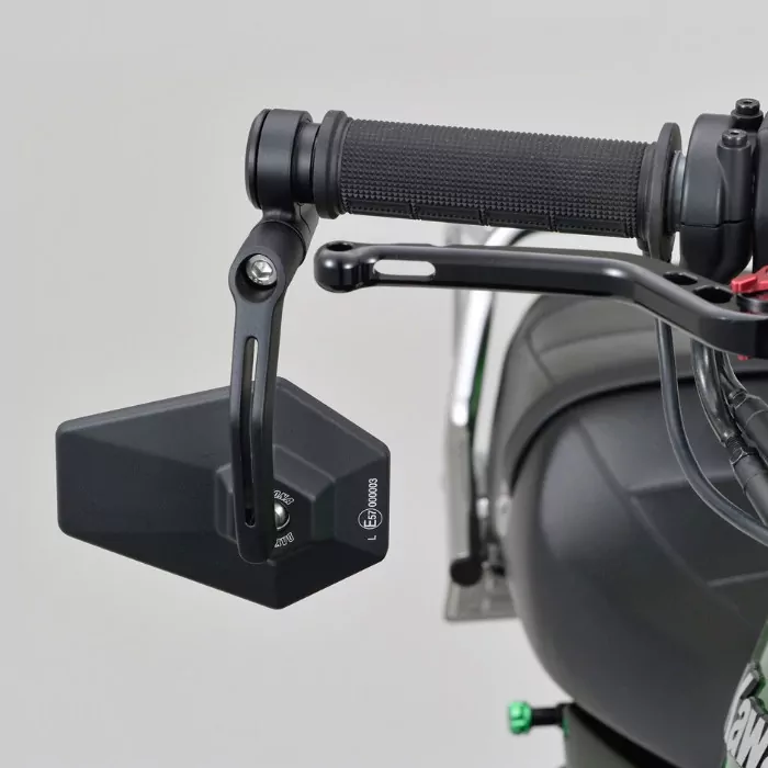 Lenkerendenspiegel "D-MIRROR-4" | Alu | schwarz |  120 x 91mm | Klemmung: 30mm | E-geprüft