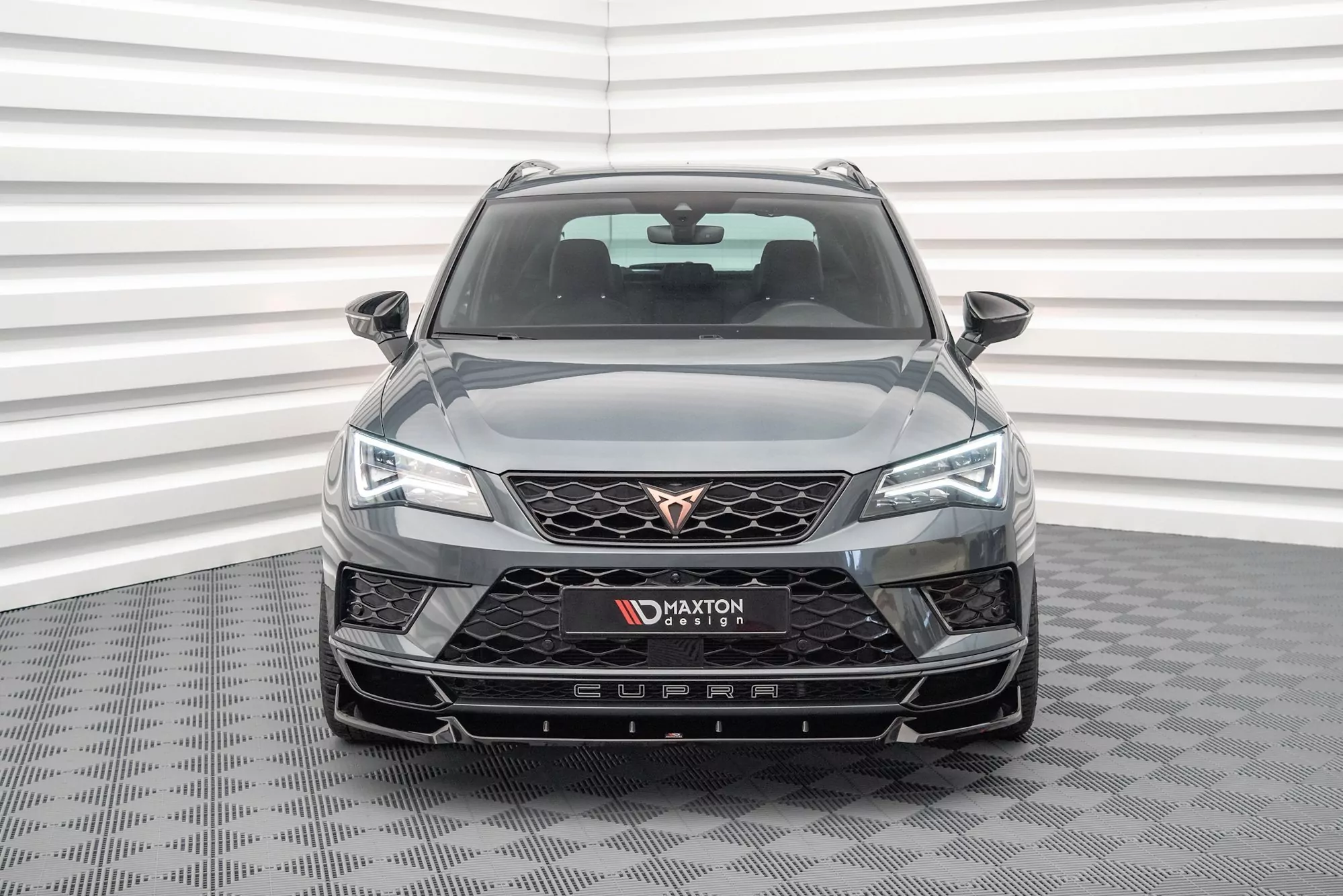 Front Ansatz V.1 Für Cupra Ateca Mk1 Schwarz Hochglanz