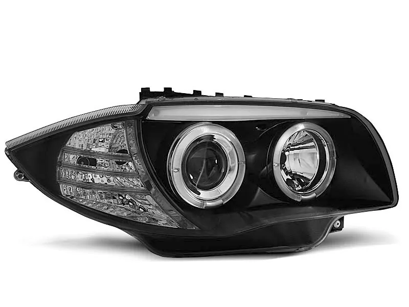 HEADLIGHTS ANGEL EYES BLACK fits BMW 1 E87/E81/82/88 04-11