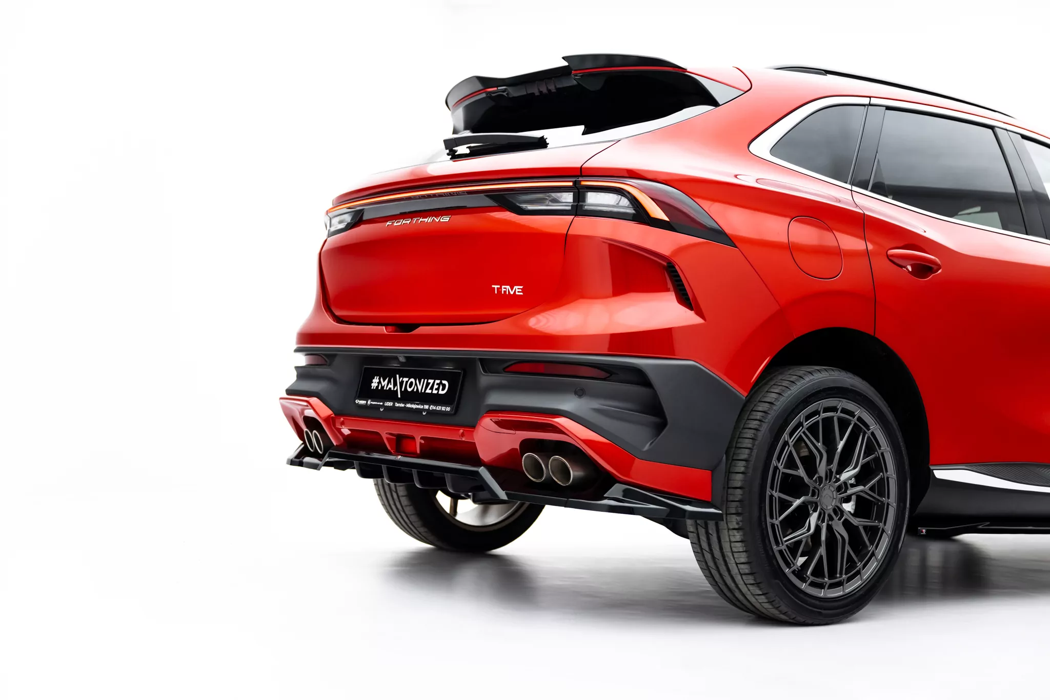 Mittlerer Cup Diffusor DTM Look Heck Ansatz Für Forthing T-Five Mk1 Schwarz Hochglanz