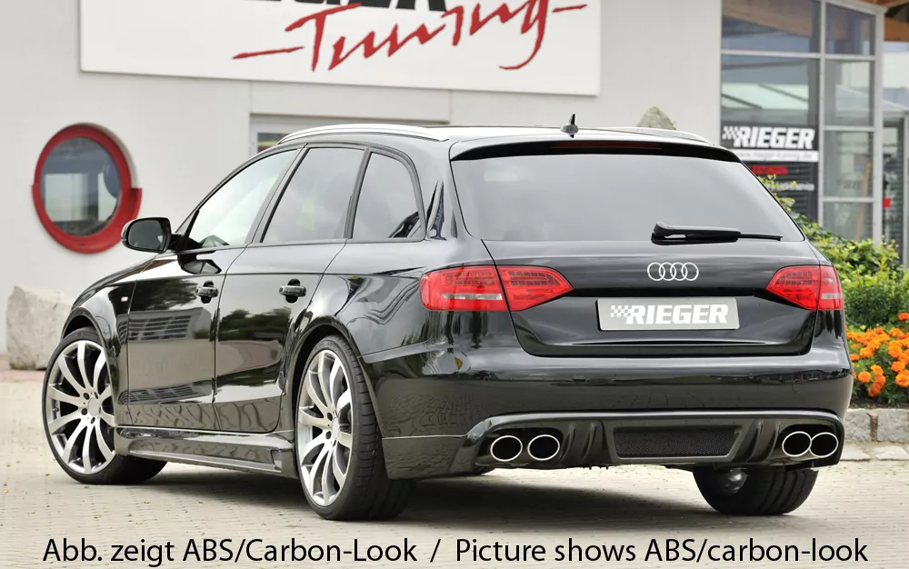 Rieger Heckschürzenansatz für Audi A4 (B8/B81) - Lim. 11.07-12.11 (bis Facelift) carbon optik