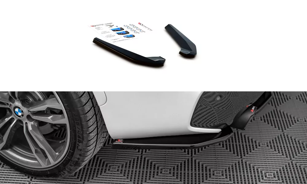 Heck Ansatz Flaps Diffusor Für BMW X1 M-Paket F48 / F48 Facelift Schwarz Hochglanz
