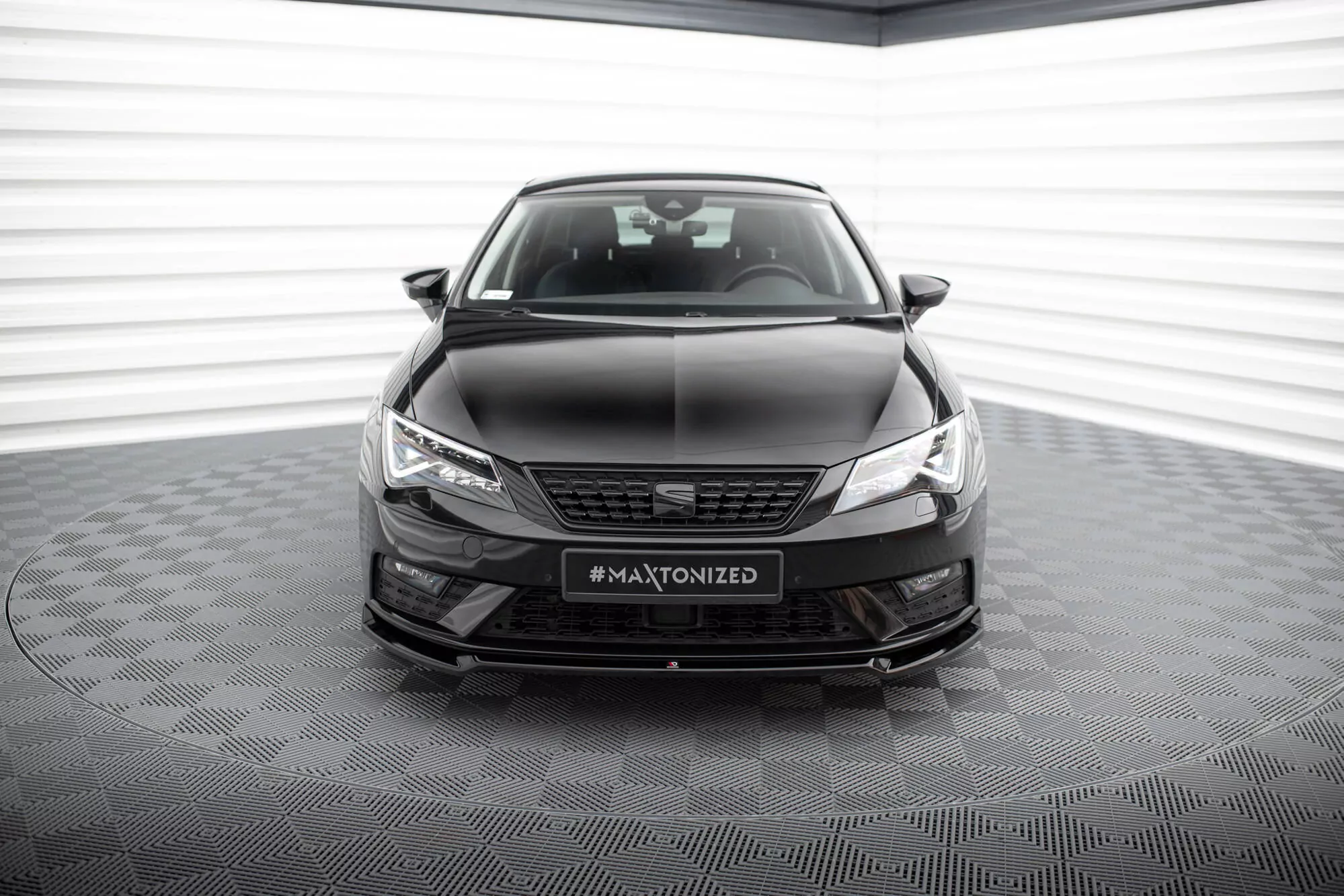 Front Ansatz V.2 Für Seat Leon Mk3 Facelift Schwarz Hochglanz