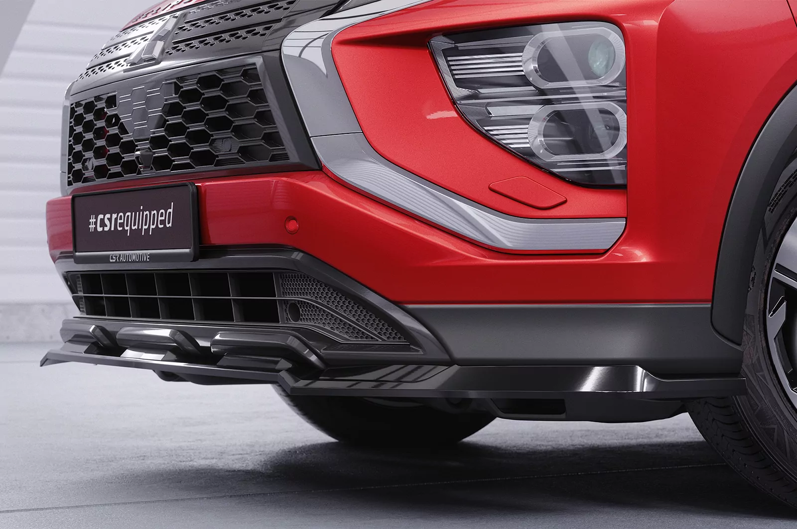 Cup-Spoilerlippe mit ABE für Mitsubishi Eclipse Cross CSL685 Schwarz Strukturiert