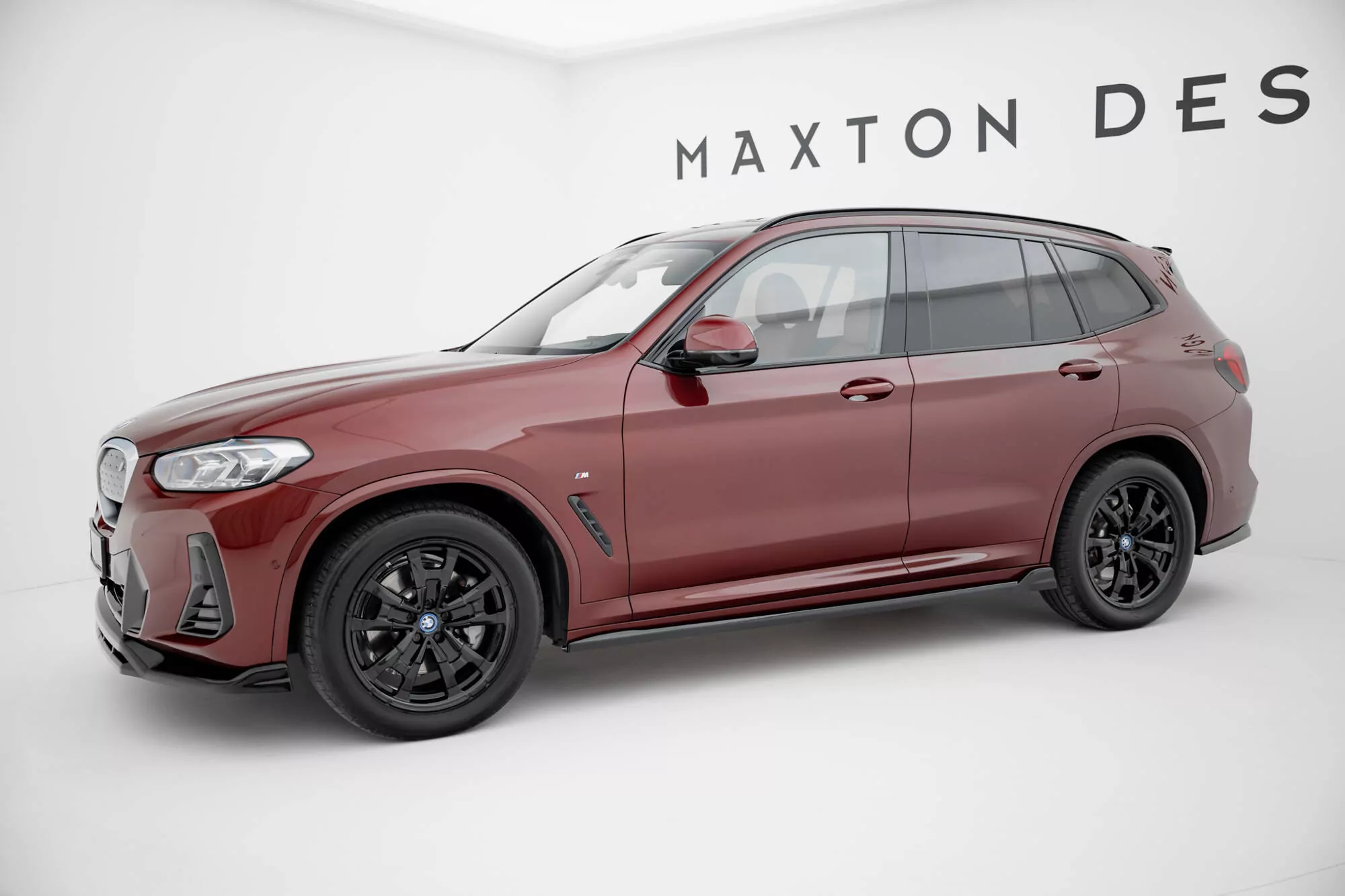 Seitenschweller Ansatz Für BMW IX3 M-Paket G08 Facelift  Schwarz Hochglanz