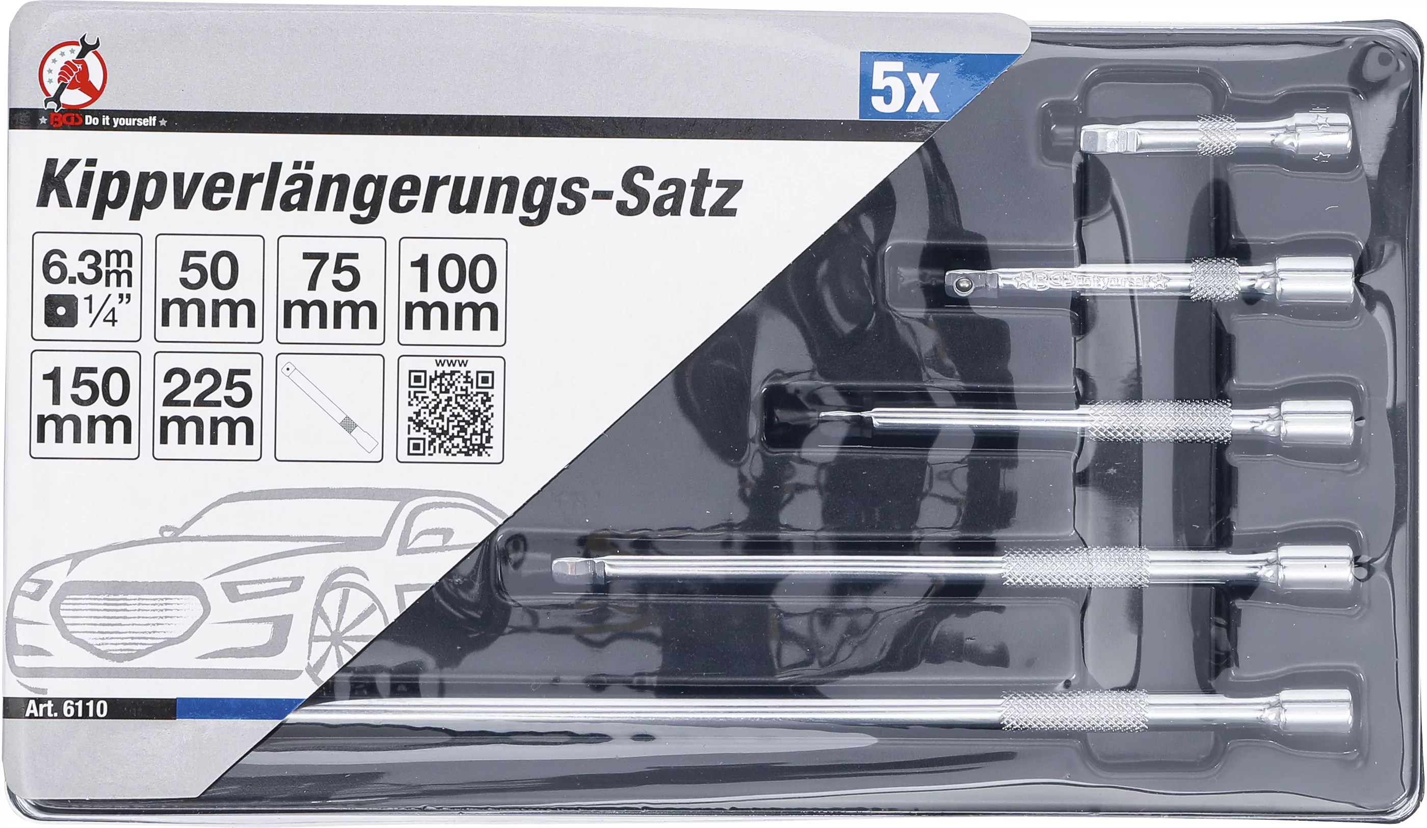 Kippverlängerungs-Satz | 6,3 mm (1/4") | 5-tlg.