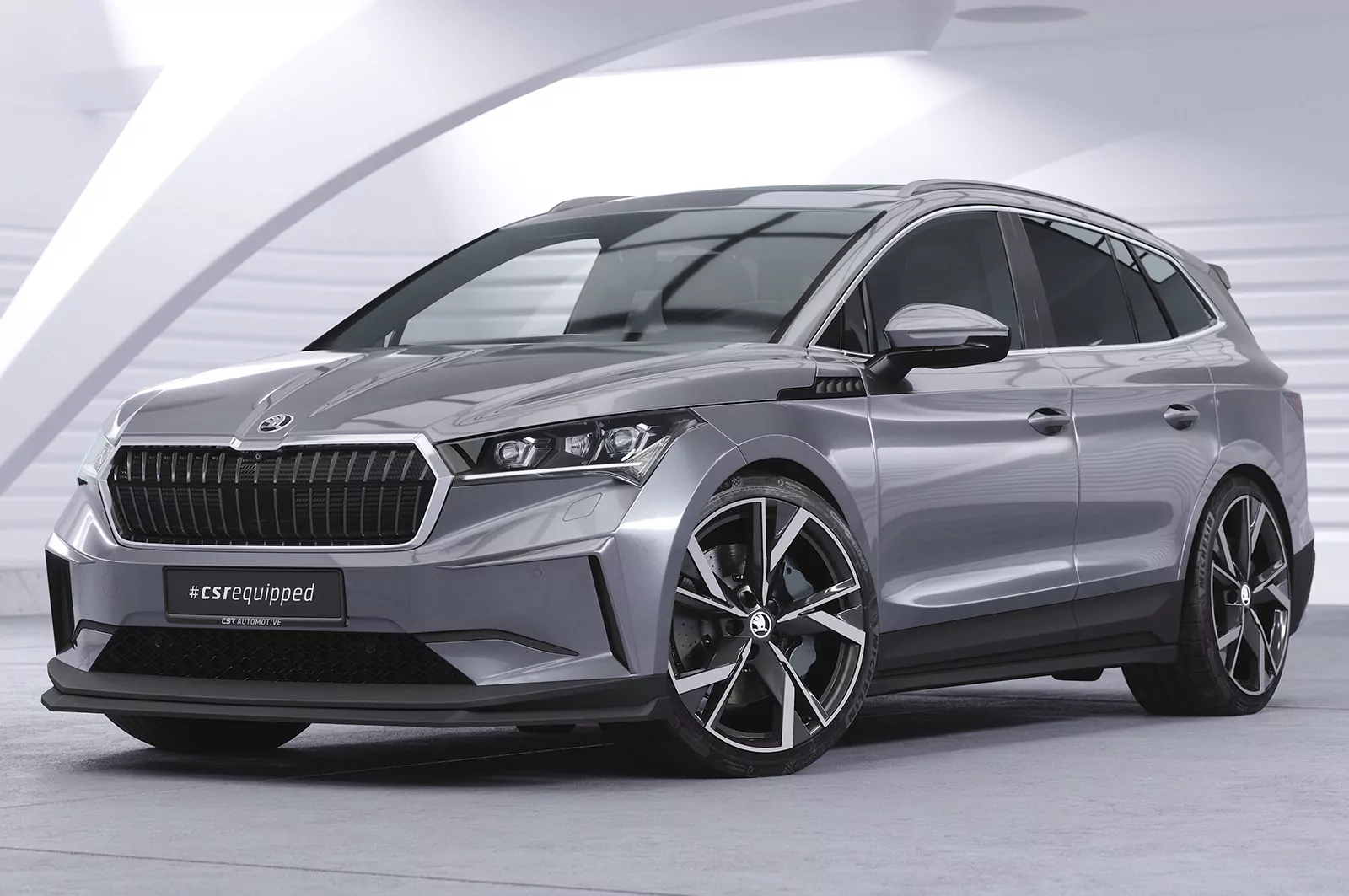 Cup-Spoilerlippe mit ABE für Skoda Enyaq iV CSL647 Schwarz Strukturiert