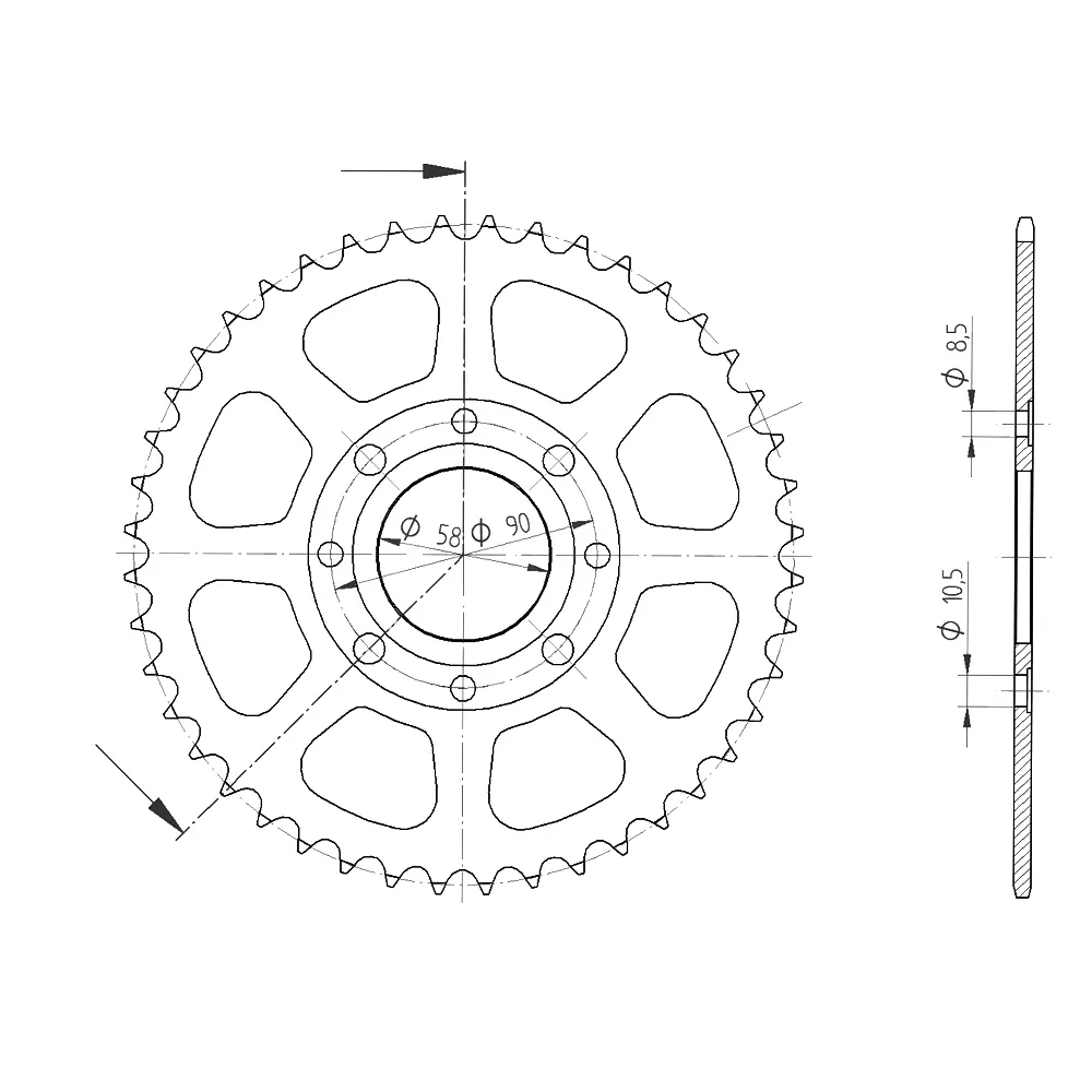 EK-Chain Kettensatz 520DEX für KTM 200 Duke 14- KTM 200 RC Modelljahr 2014-2019