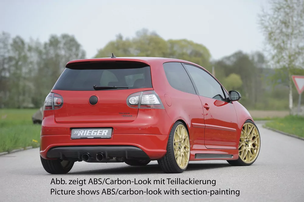 Rieger Heckschürzenansatz für VW Golf 5 - GTI  R-Look (Golf 5 u. Golf 5 GTI) carbon optik