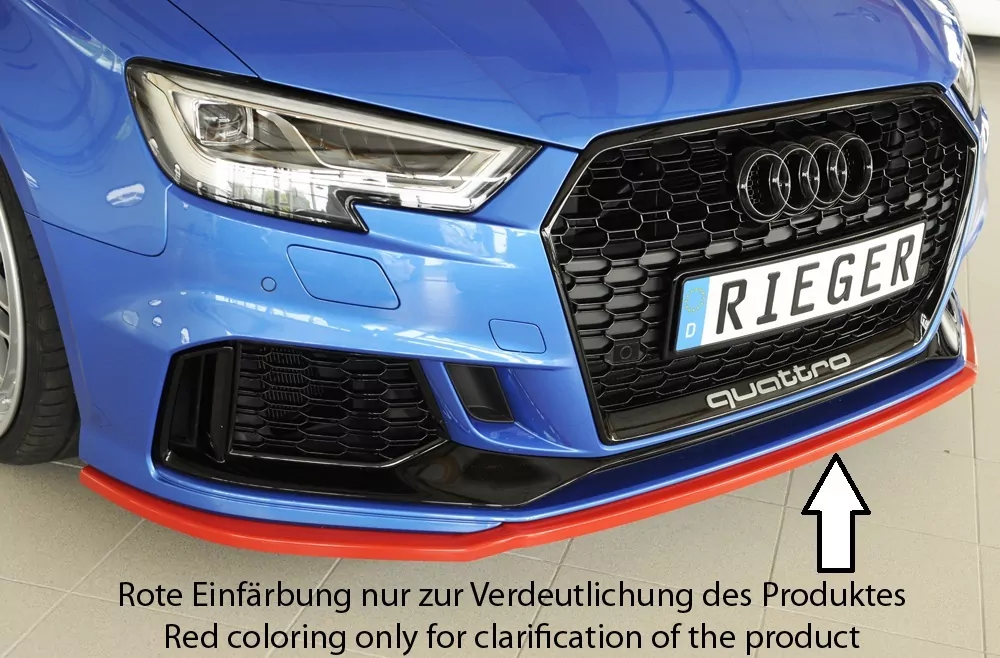 Rieger Spoilerschwert für Audi RS3 (8V) | 5-tür. (Limousine 8VS / 8VM) 02.17- (ab Facelift) für orig. RS3-Frontschürze