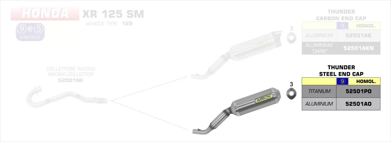 Arrow Off-Road Thunder Alluminium Honda XR 125 L/XR 125 R/SM 04-15