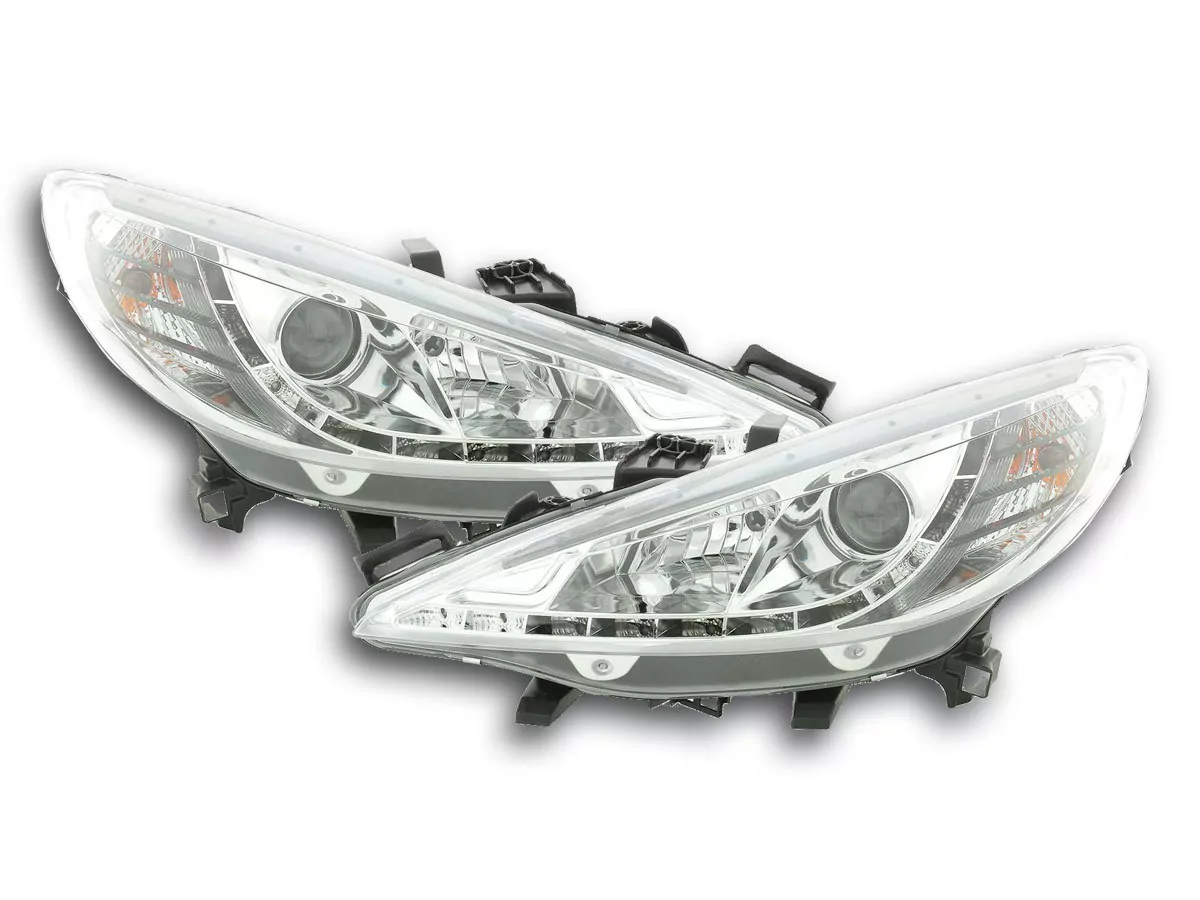 Scheinwerfer Set Daylight LED TFL-Optik Peugeot 207 Bj. 06- chrom