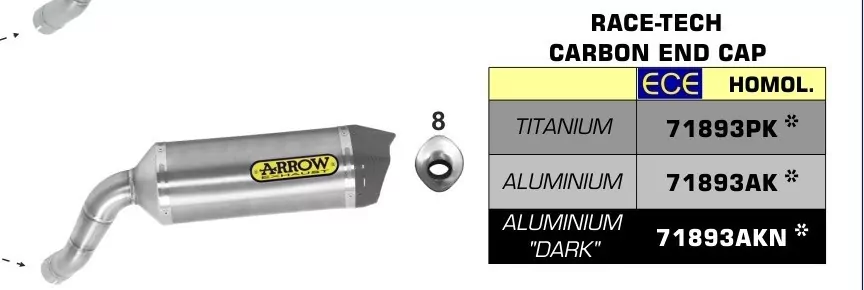 Arrow Endschalldämpfer Race-Tech Aluminium, Kawasaki Versys 1000 2