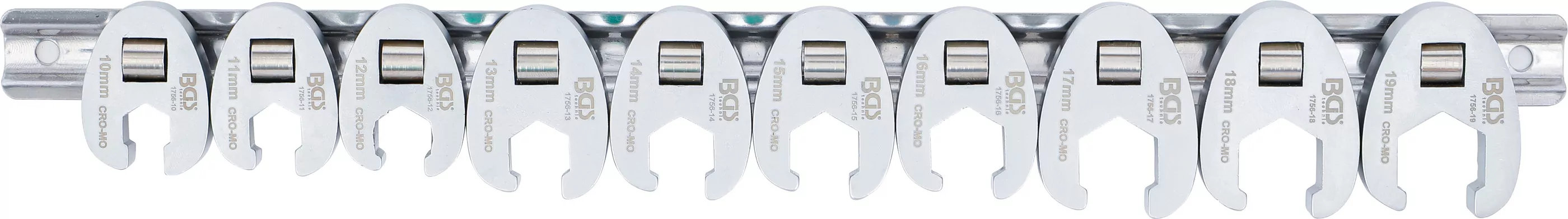 Hahnenfußschlüssel-Satz | Antrieb Innenvierkant 10 mm (3/8") | SW 10 - 19 mm | 10-tlg.