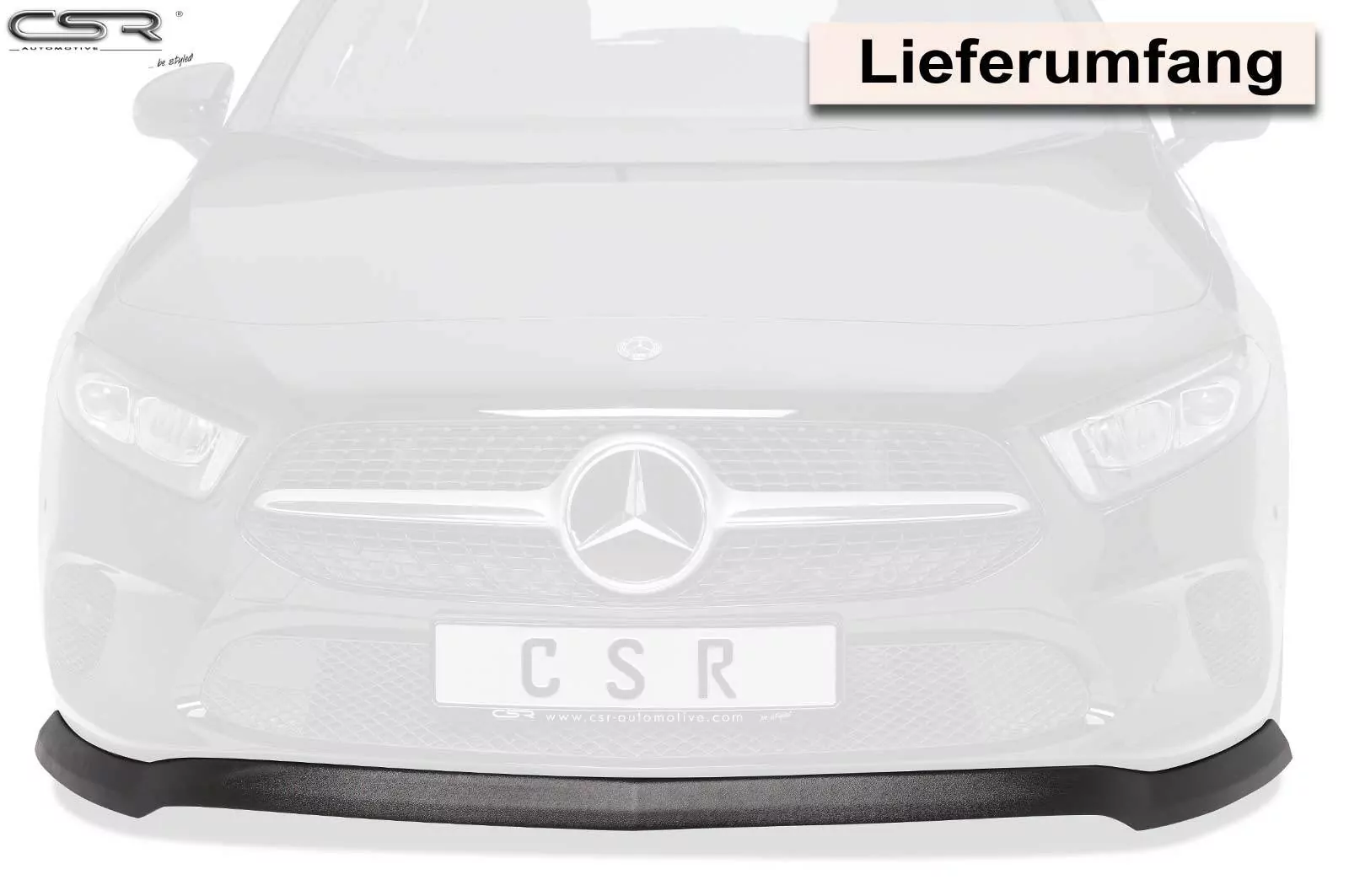 Cup-Spoilerlippe mit ABE für Mercedes A-Klasse W177 CSL312-M Carbon Look (matt)