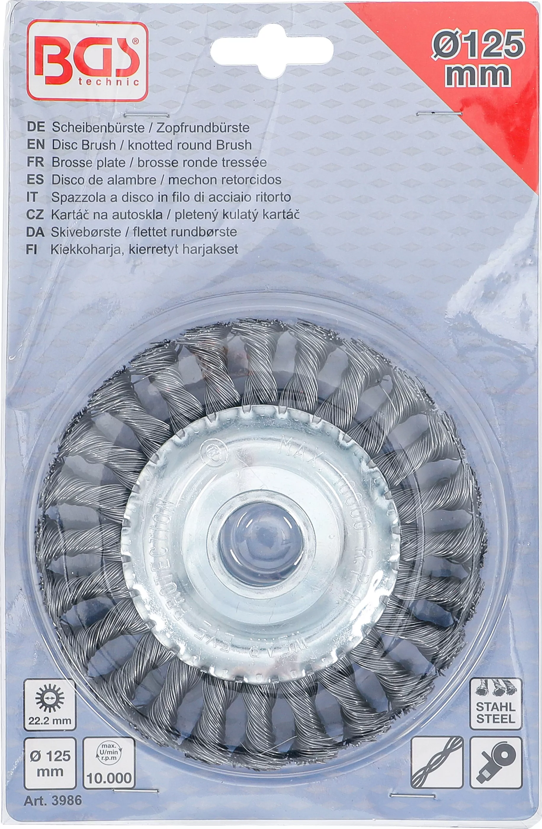 Scheibenbürste / Zopfrundbürste | Ø 125 mm