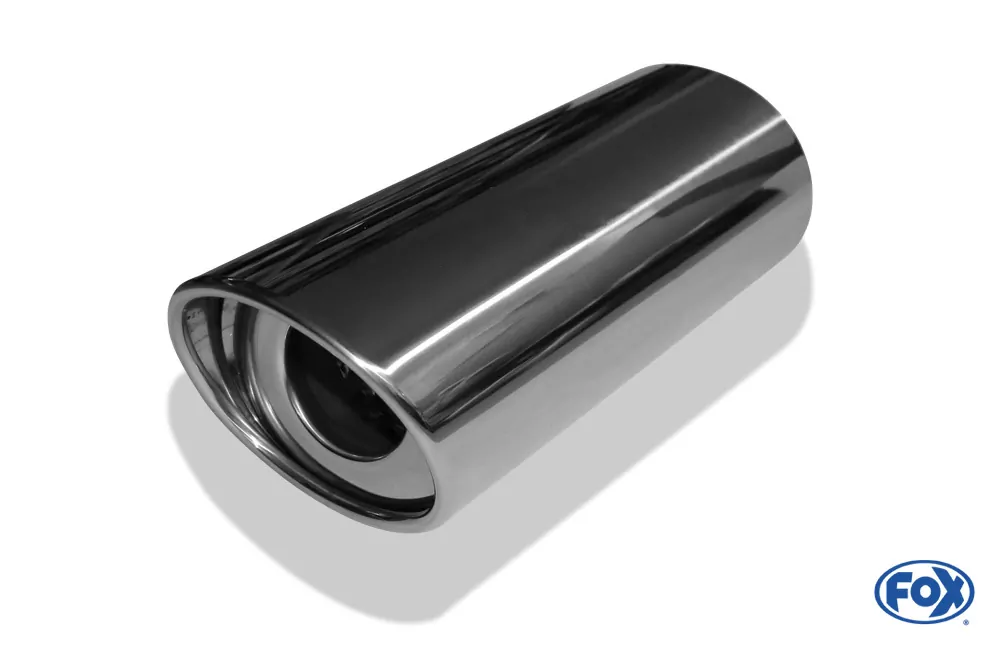 Anschweißendrohr Typ 33  129x106 mm / Länge: 300 mm  - oval / eingerollt / 19° abgeschrägt / mit Absorber