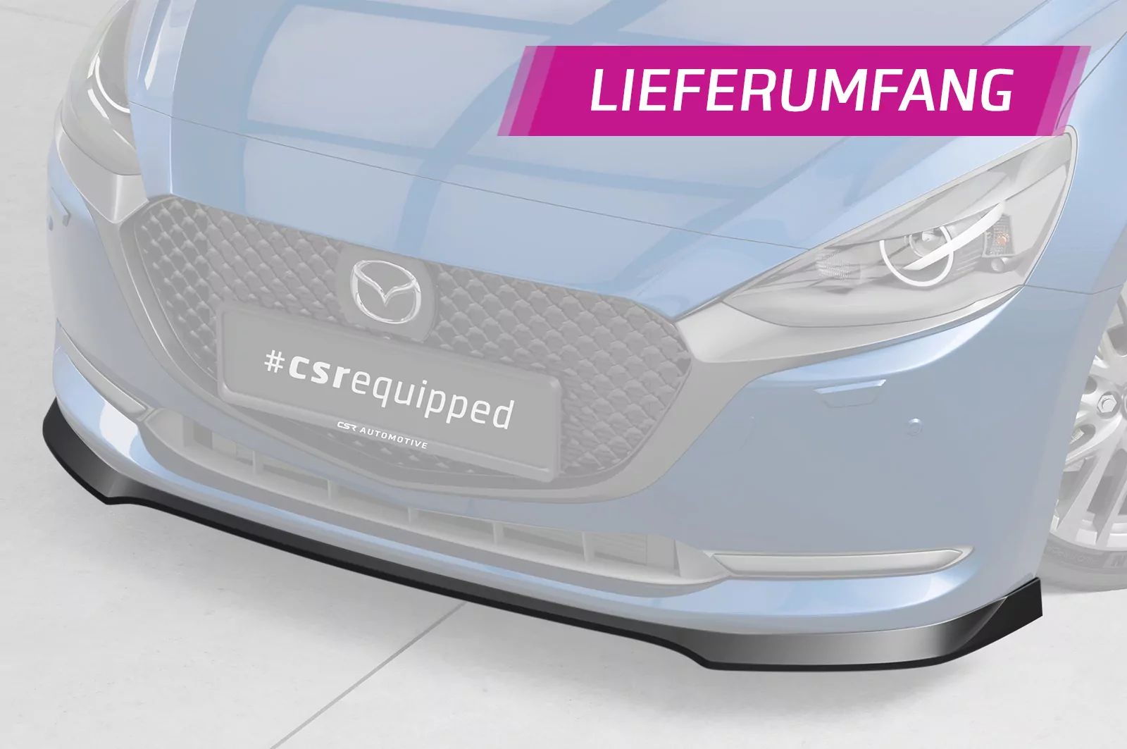 Cup-Spoilerlippe mit ABE für Mazda 2 (Typ DJ) CSL789 Schwarz Strukturiert