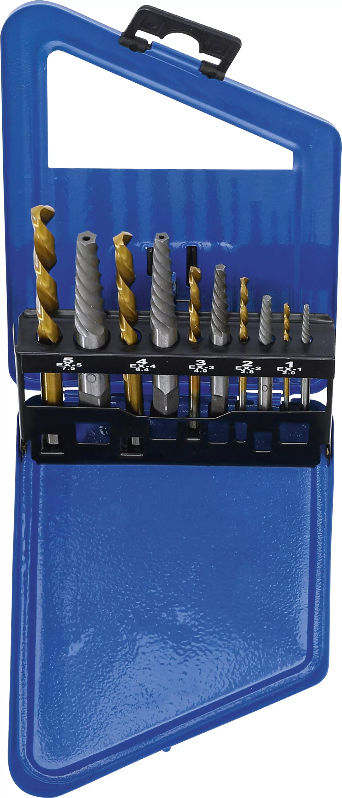 Schraubenausdreher- & Linksbohrer-Satz | HSS | titan-nitriert | 2 - 7,5 mm | 10-tlg.