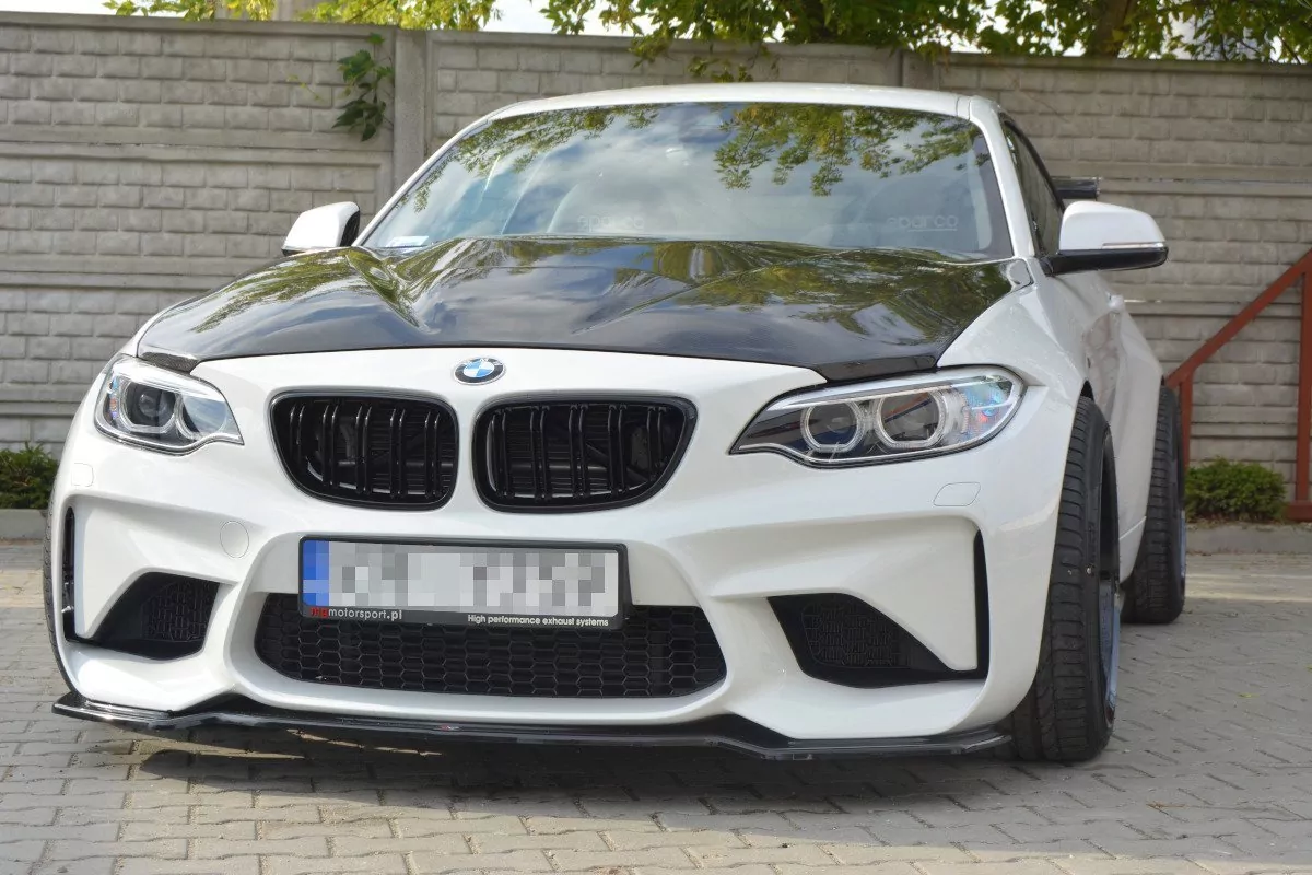 Front Ansatz Passend Für Passend Für BMW M2 (F87) COUPÉ Schwarz Hochglanz Schwarz Hochglanz