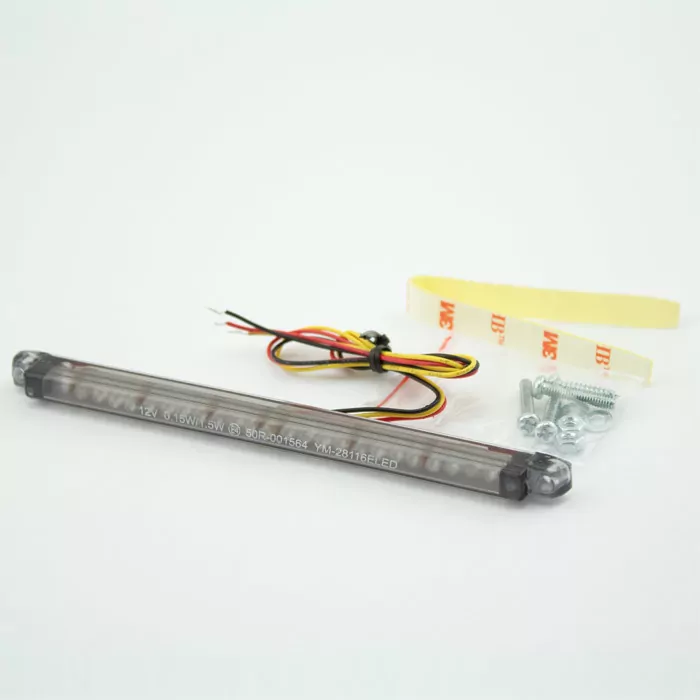 LED-Rücklicht "String" | getönt | ohne KZB Maße: B 127 x H 9 x T 10 mm | E-geprüft