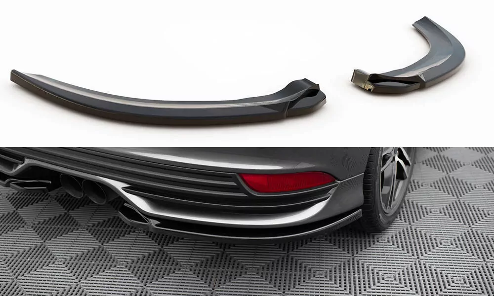 Heck Ansatz Flaps Diffusor V.2 Passend Für Ford Focus ST Mk3 Facelift Schwarz Hochglanz