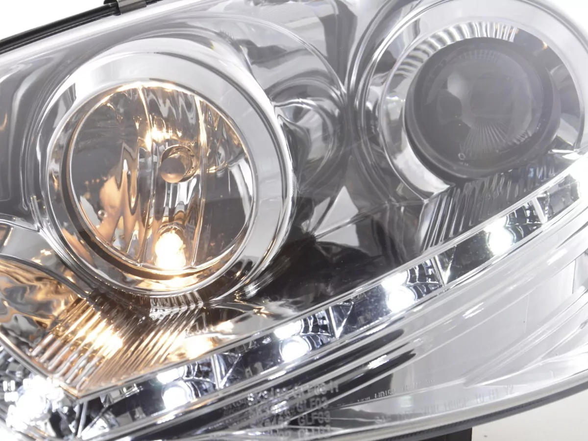 Scheinwerfer Set Daylight LED Tagfahrlicht VW Golf 5 Typ 1K Bj. 03-08 chrom für Rechtslenker