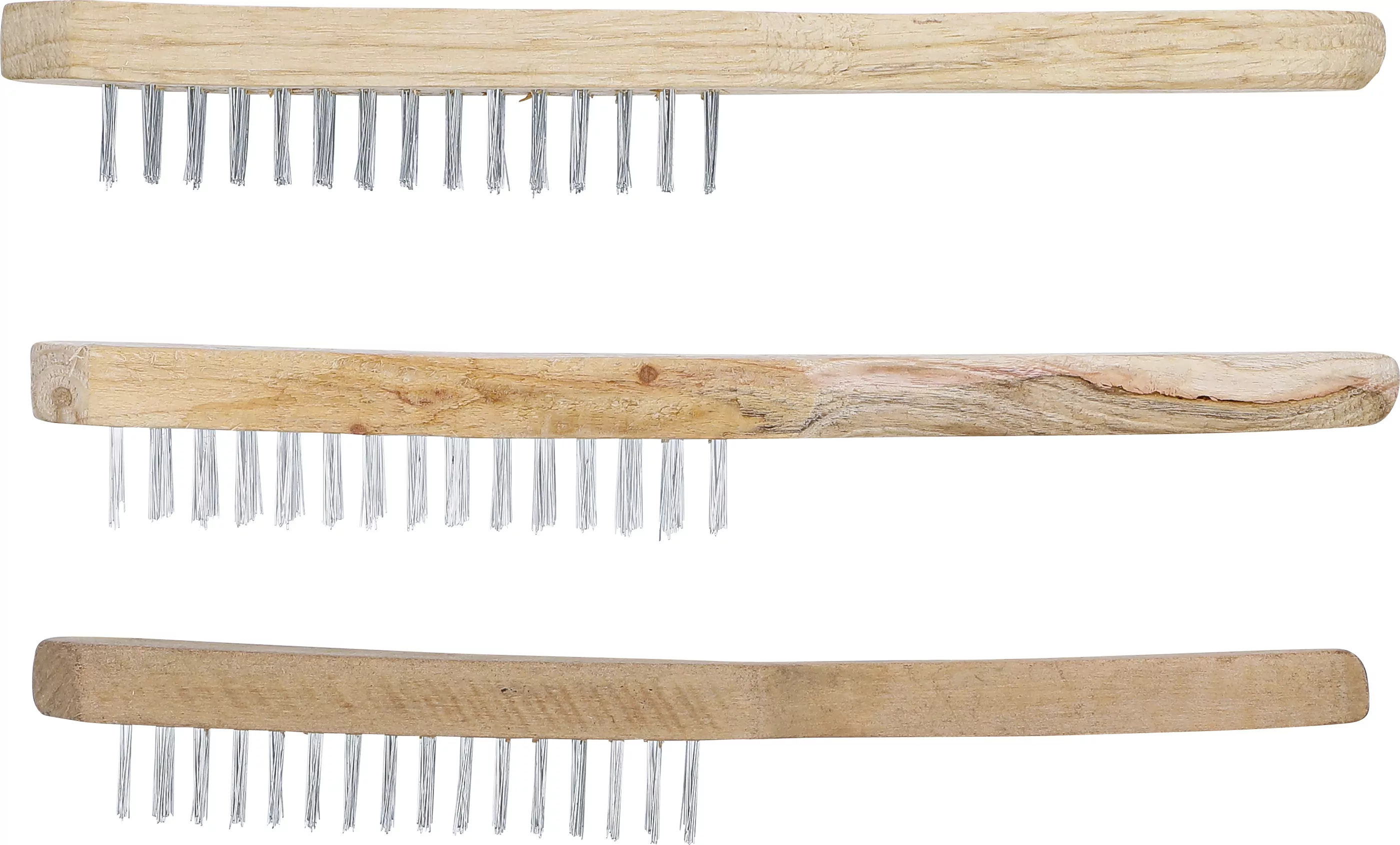Drahtbürsten-Satz | Holzstiel | 2-, 3-, 4-reihig | 3-tlg.