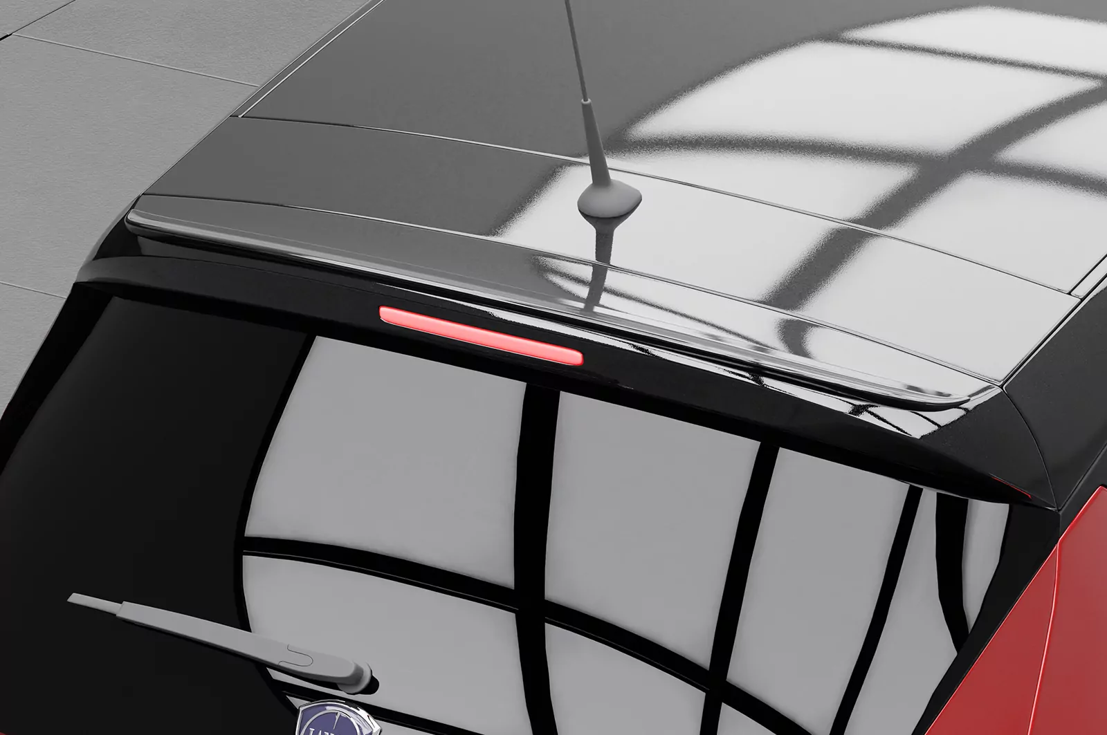 Heckflügel mit ABE für Lancia Ypsilon (864) HF067 Schwarz Strukturiert