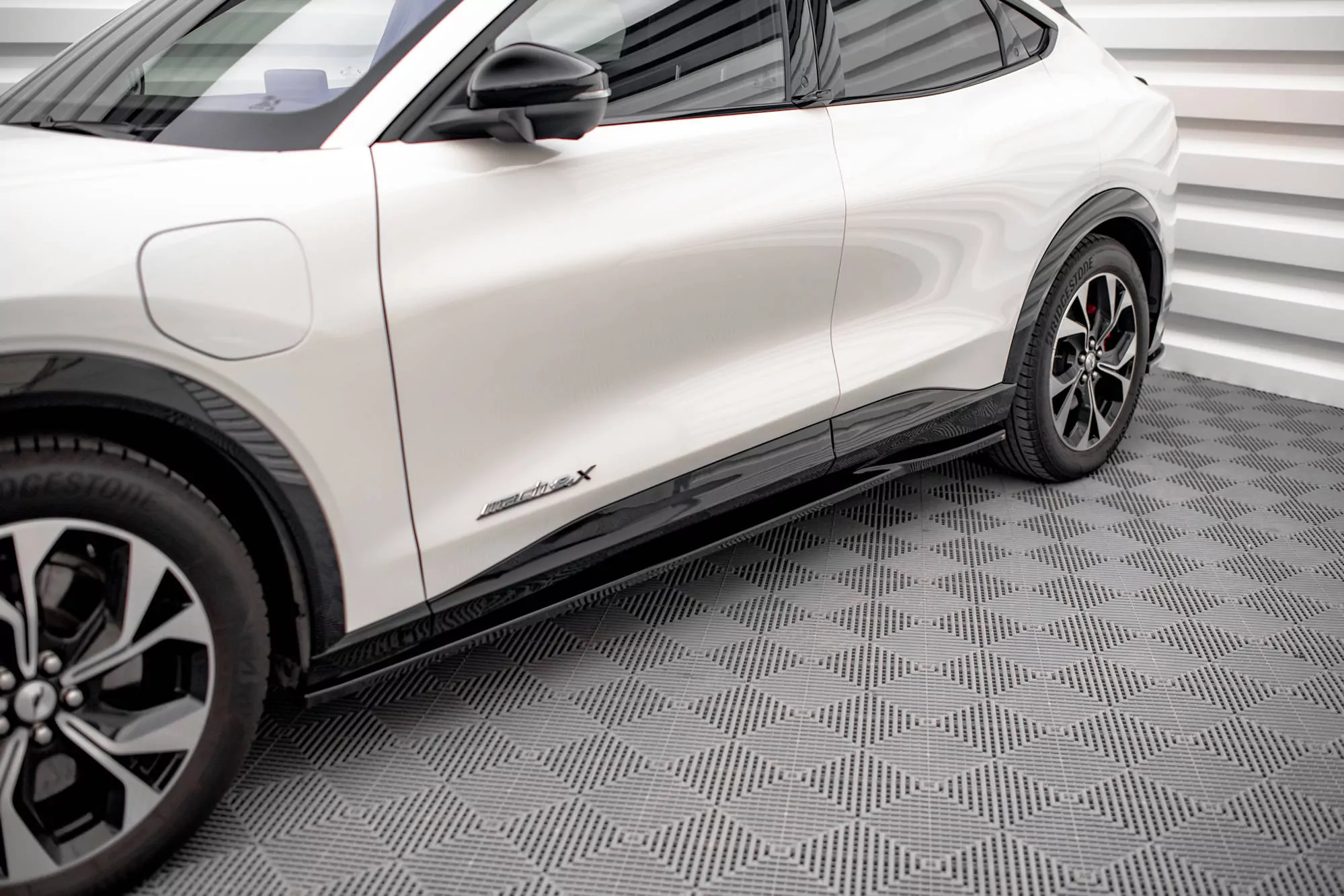 Seitenschweller Ansatz Für Ford Mustang Mach-E Mk1 Schwarz Hochglanz