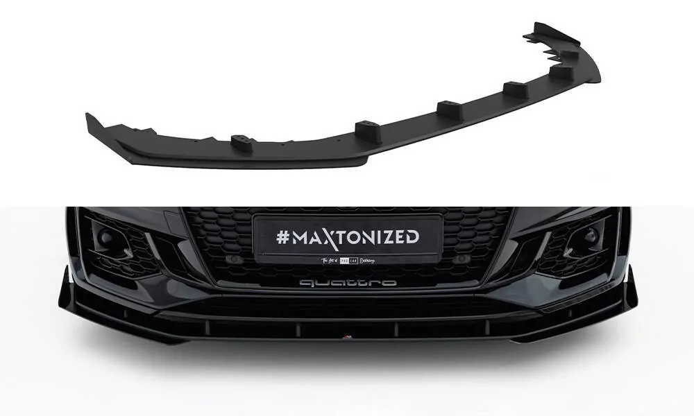 Street Pro Front Ansatz Für +Flaps Für + Flaps Audi RS5 Coupe / Sportback F5 Schwarz Hochglanz