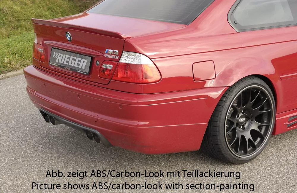 Rieger Heckschürzenansatz für BMW 3er E46 M3 - Cabrio 06.00- carbon optik