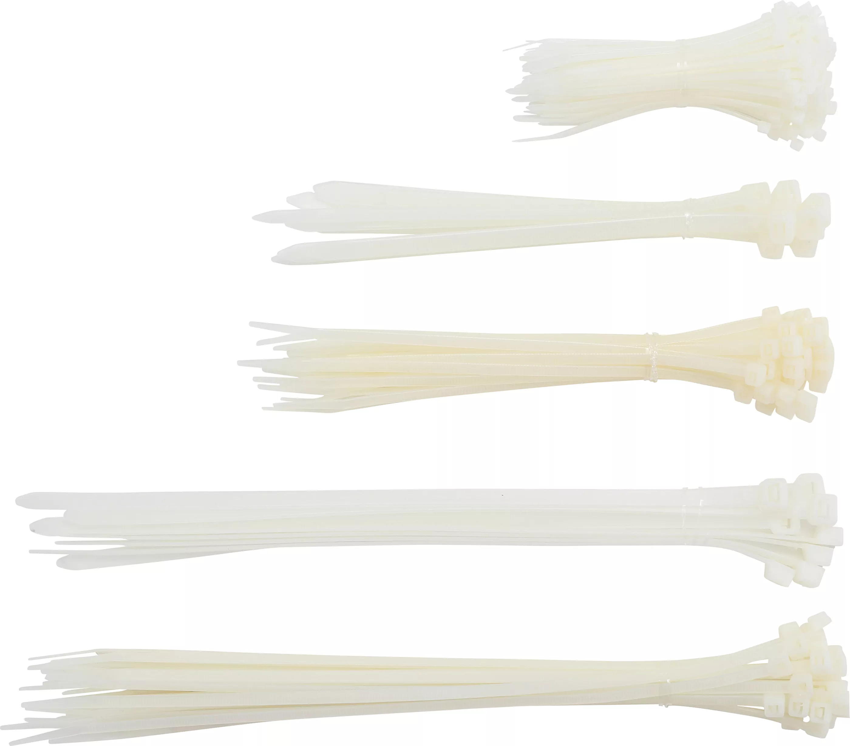 Kabelbinder-Sortiment | weiß | 100 - 300 mm | 250-tlg.