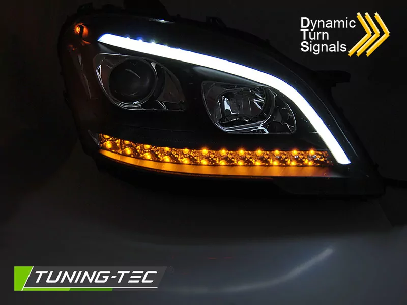 Headlights Tube Light Black Seq Fits Mercedes W164 Ml M-klasa 09-11